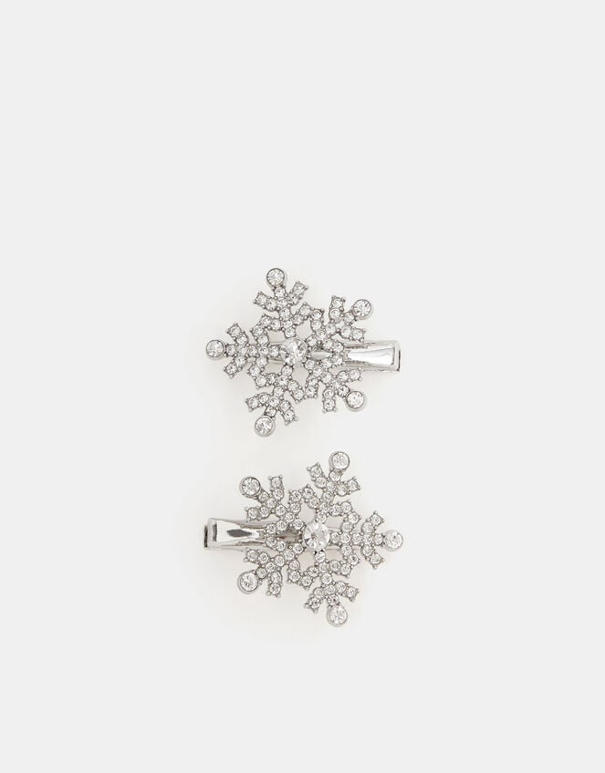 2-Pack Diamant&eacute; Snowflake Hair Clips, , large