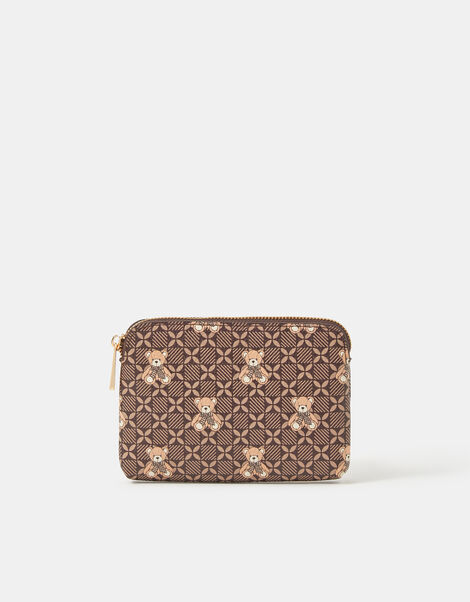 Teddy Print Coin Purse, , large