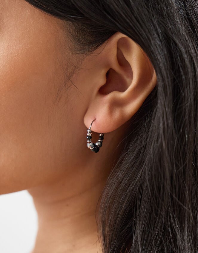 3-Pack Beaded Wire Huggie Hoop Earrings, , large