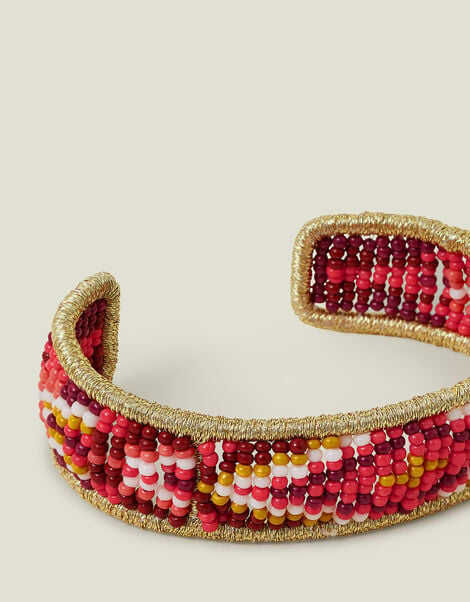 Aztec Beaded Cuff Bracelet, , large
