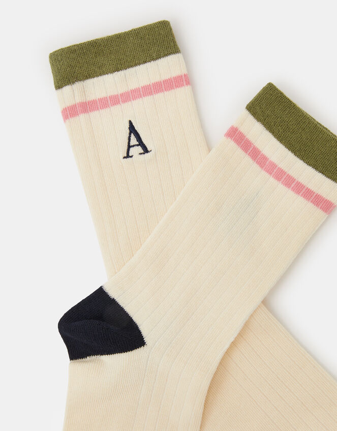 Initial Socks, Multi (BRIGHTS MULTI), large