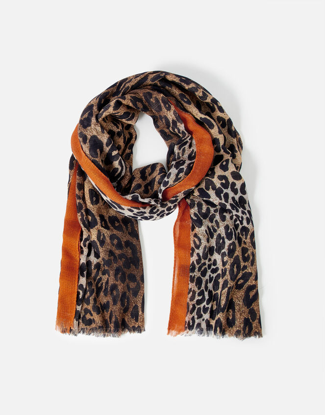Stripe Leopard Scarf , , large