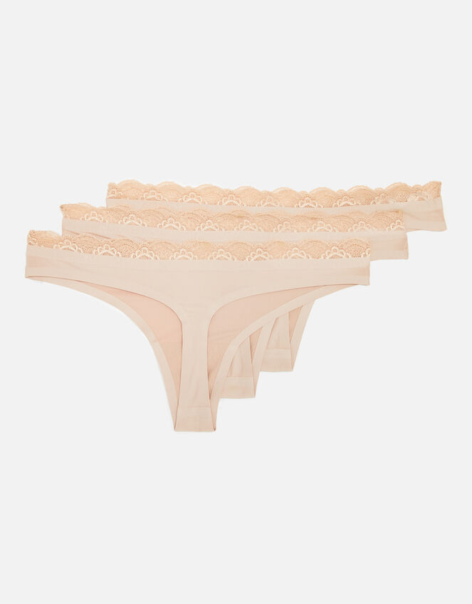 Lazer Cut Thong Set of Three, Nude (NUDE), large