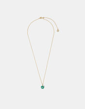 14ct Gold-Plated Green Quartz Flower Pendant Necklace, , large
