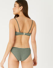 Stripe Bandeau Bikini Top, Green (KHAKI), large