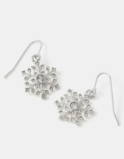 Mini Diamanté Snowflake Drop Earrings, , large