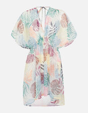 Palm Print Chiffon Kaftan , Multi (BRIGHTS-MULTI), large