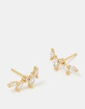 14ct Gold-Plated Mini Climber Stud Earrings, , large