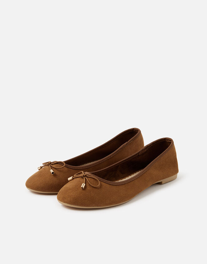 Sophia Bow Ballerina Flats, Tan (TAN), large