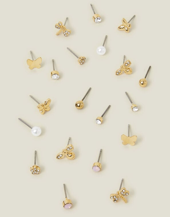 10-Pack Butterfly Stud Earrings, , large