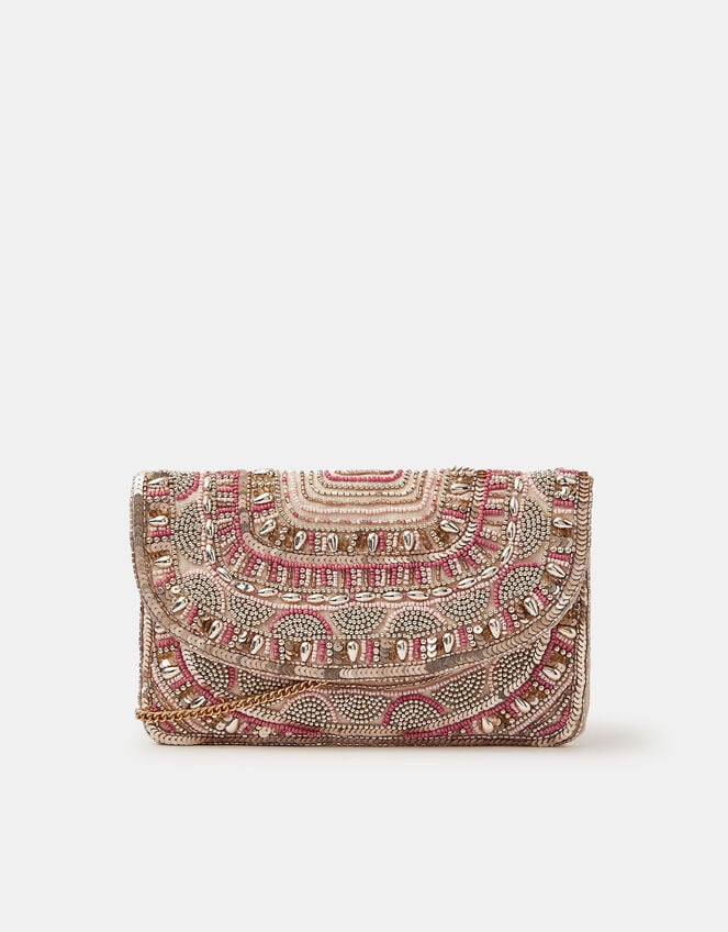 Bead Embellished Clutch Bag, , large