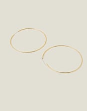 14ct Gold-Plated Large Thin Hoops, , large