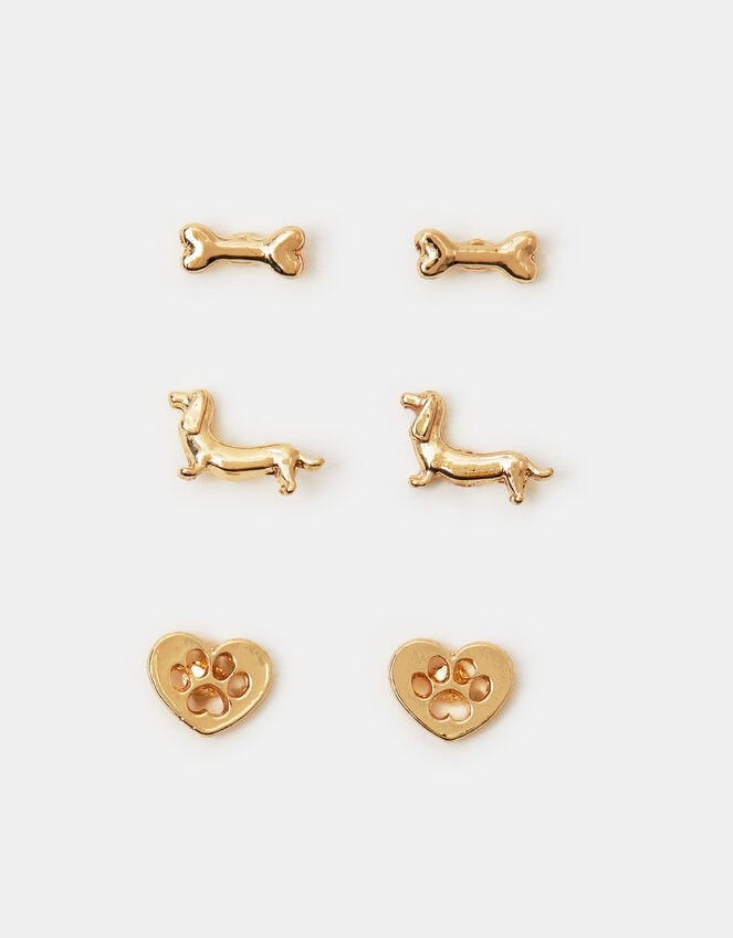 3-Pack Sausage Dog Stud Earrings, , large