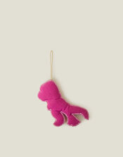 Santa Dinosaur Christmas Tree Decoration, Pink (PINK), large