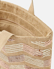 Chevron Sequin Tote Bag, , large