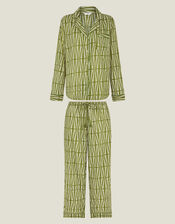 Block Print Long Pyjamas Set, Green (GREEN), large
