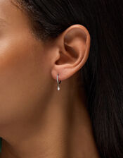 Marquise Drop Titanium Hoop Earring, , large