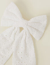 Broderie Bow Barrette Hair Clip, , large