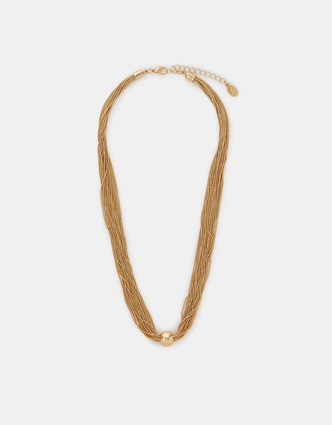 Multi-Chain Bead Pendant Necklace, , large