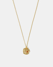 14ct Gold-Plated Molten Birthstone Pendant Necklace, Gold (GOLD), large
