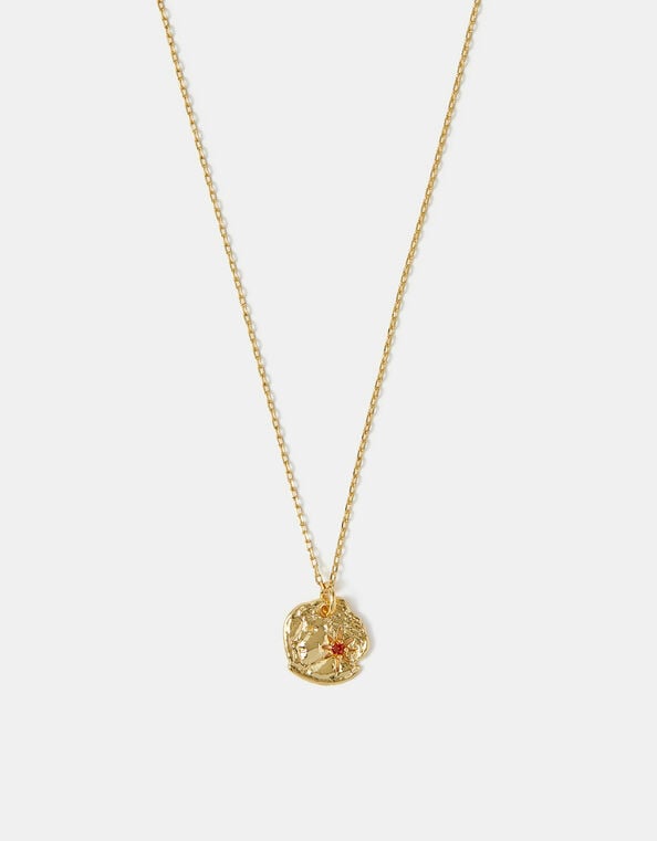 14ct Gold-Plated Molten Birthstone Pendant Necklace, Gold (GOLD), large