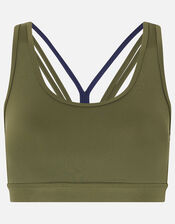 Multi-Strap Yoga Crop Top, Green (KHAKI), large