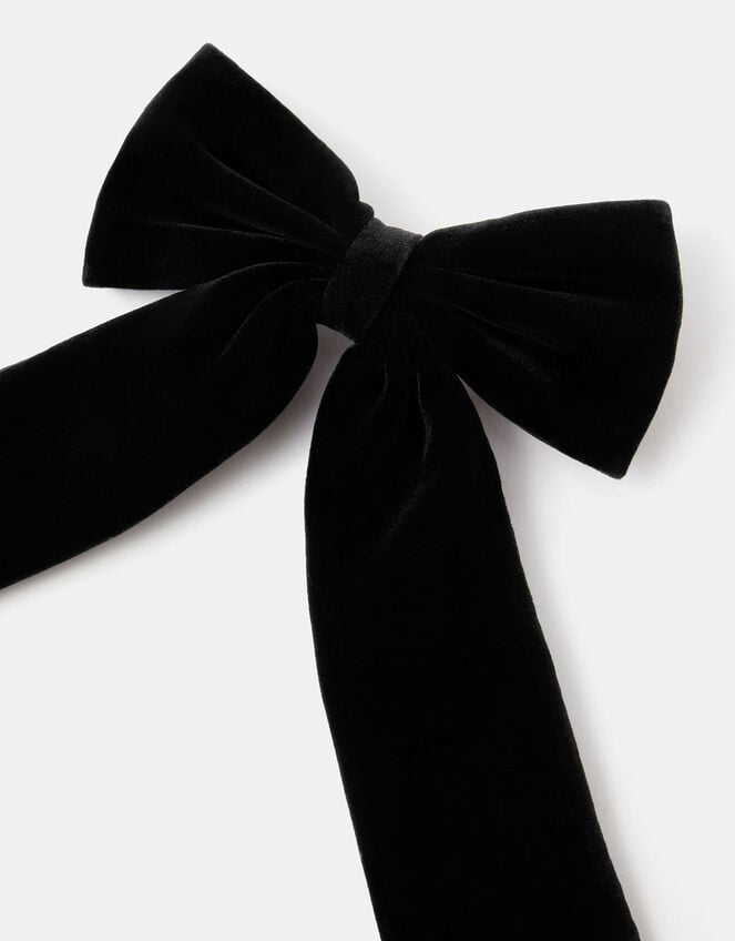 Velvet Bow Barrette Hair Clip, , large