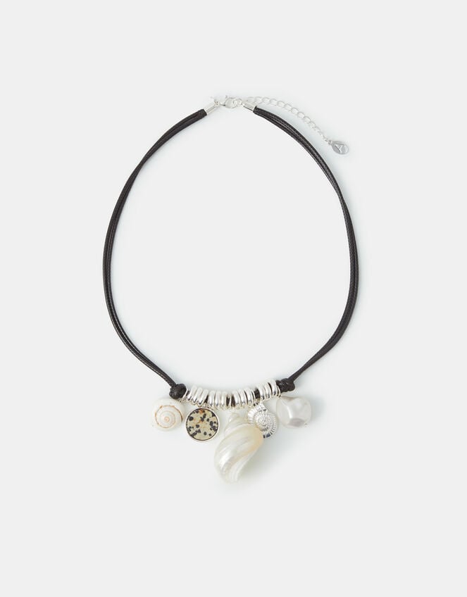 Shell Charm Cord Necklace, , large
