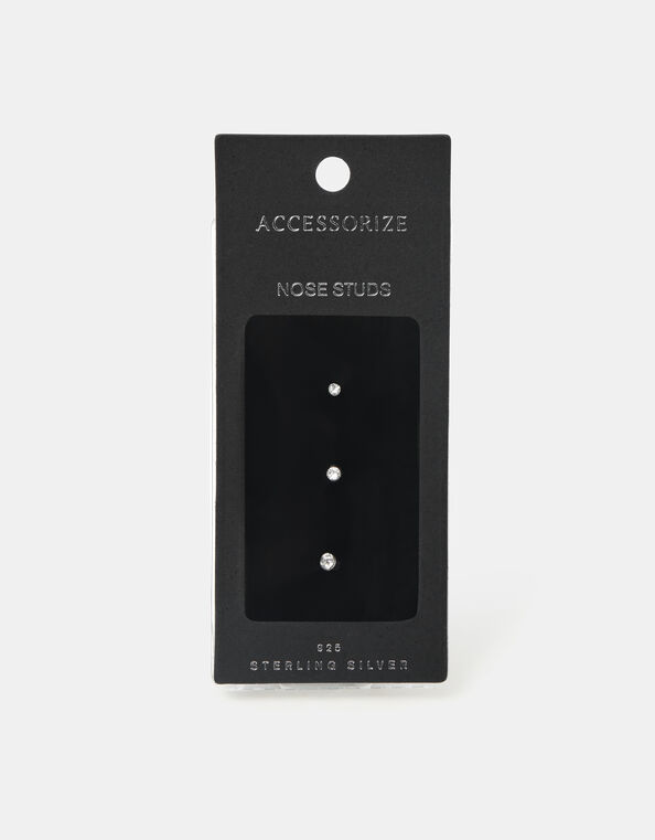 3-Pack Sterling Silver Diamant&eacute; Nose Studs, , large