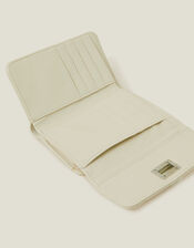 Diamond Stitch Tri-Fold Purse, Cream (CREAM), large