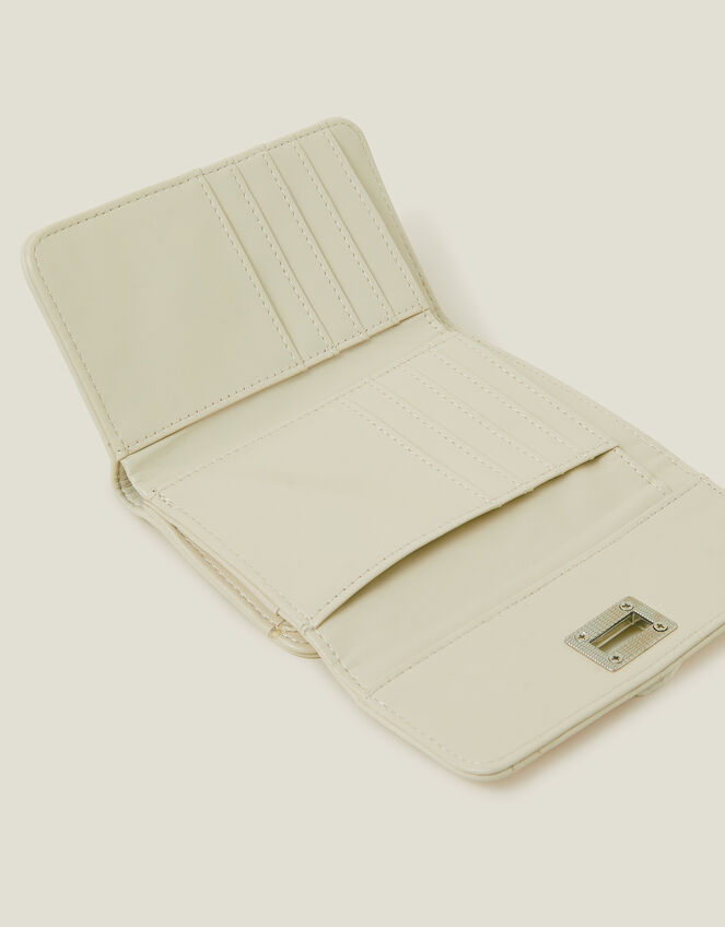 Diamond Stitch Tri-Fold Purse, Cream (CREAM), large