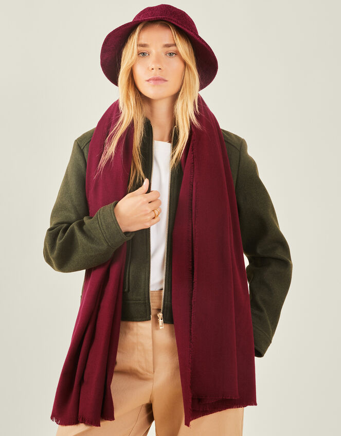 Super Soft Raw Edge Blanket Scarf, , large