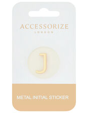Metallic Initial Sticker - J, , large
