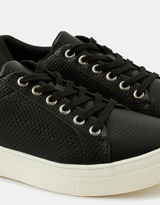 Animal Textured Trainers, Black (BLACK), large