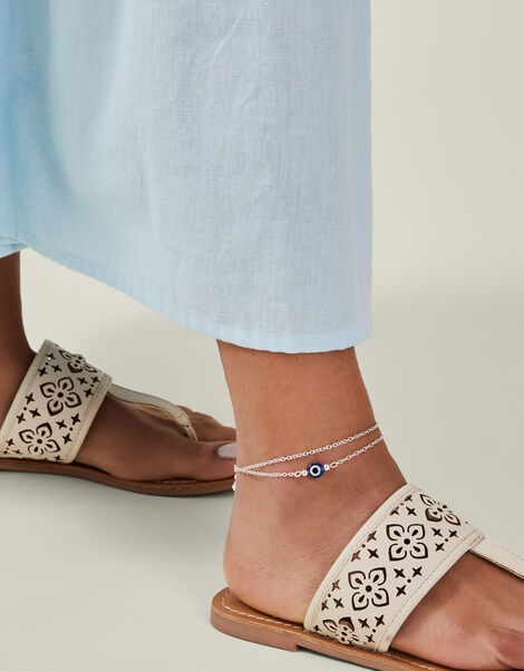 3-Pack Evil Eye Charm Anklets, , large