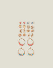 10-Pack Celestial Stud and Hoop Earrings, , large