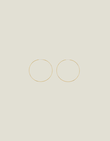 14ct Gold-Plated Large Thin Hoops, , large
