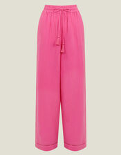 Crinkle Wide Leg Trousers, Pink (PINK), large