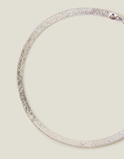 Sterling Silver-Plated Omega Chain Bracelet, , large