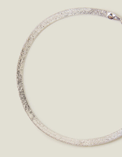 Sterling Silver-Plated Omega Chain Bracelet, , large
