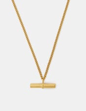 Stainless Steel T-Bar Pendant Necklace, , large