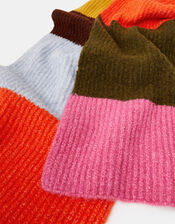 Bright Stripe Rib Knit Scarf, , large