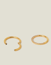 2-Pack 14ct Gold-Plated Surgical Steel Septum Hoops, , large