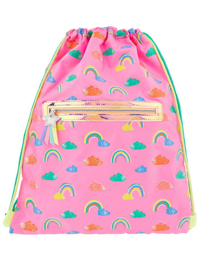 Rainbow Drawstring Backpack, , large