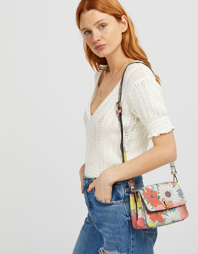 Floral Cross-Body Bag, , large