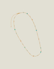 14ct Gold-Plated Stone Station Necklace, , large