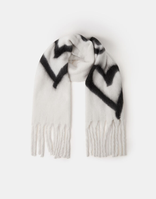 Super Soft Heart Print Scarf, , large