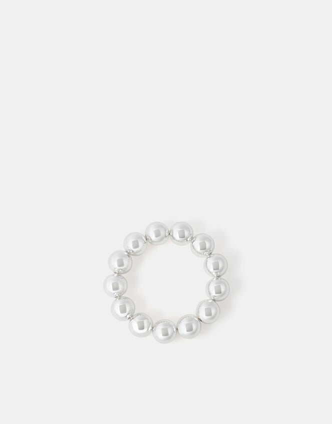 Chunky Bead Bracelet, Silver (SILVER), large