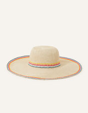 Stripe Floppy Wide Brim Hat, , large