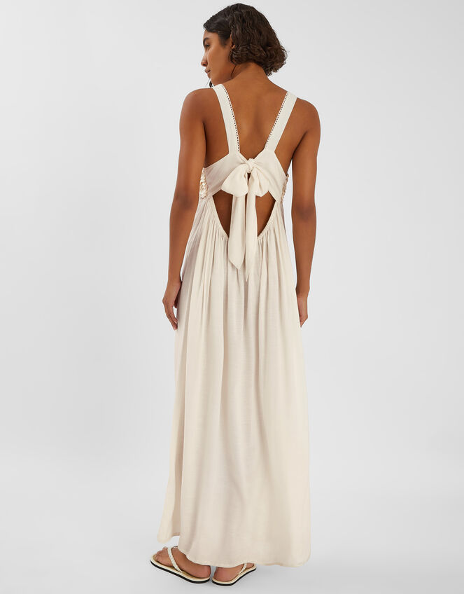 Sleeveless Embellished Maxi Dress, Ivory (IVORY), large